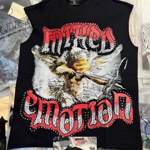 Men’s Black Graphic 'Mixed Emotion' Muscle Tee